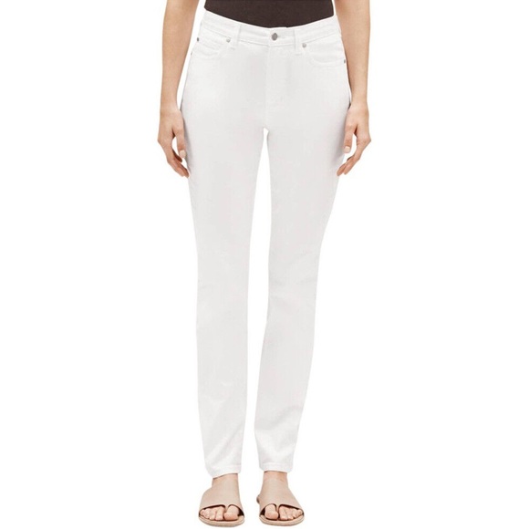 Eileen Fisher‎ White Straight Leg Jeans Size 6 - Picture 1 of 11